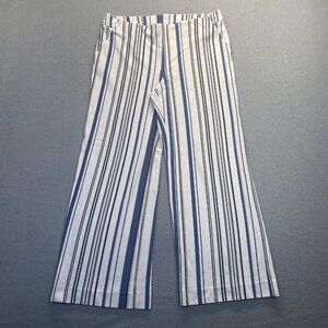 Chicos Pants Womens size 16R Multicolor Striped  Pull On,Wide Leg,Stretch